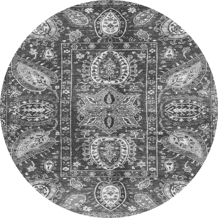 Round Abstract Gray Modern Rug, abs3523gry
