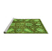 Sideview of Machine Washable Abstract Green Modern Area Rugs, wshabs3523grn