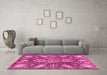 Machine Washable Abstract Pink Modern Rug in a Living Room, wshabs3523pnk