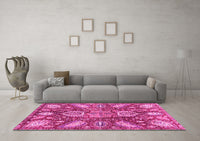 Machine Washable Abstract Pink Modern Rug, wshabs3523pnk