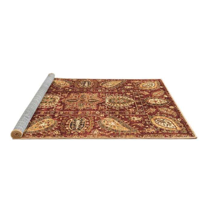 Sideview of Machine Washable Abstract Brown Modern Rug, wshabs3523brn