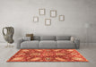 Machine Washable Abstract Orange Modern Area Rugs in a Living Room, wshabs3523org