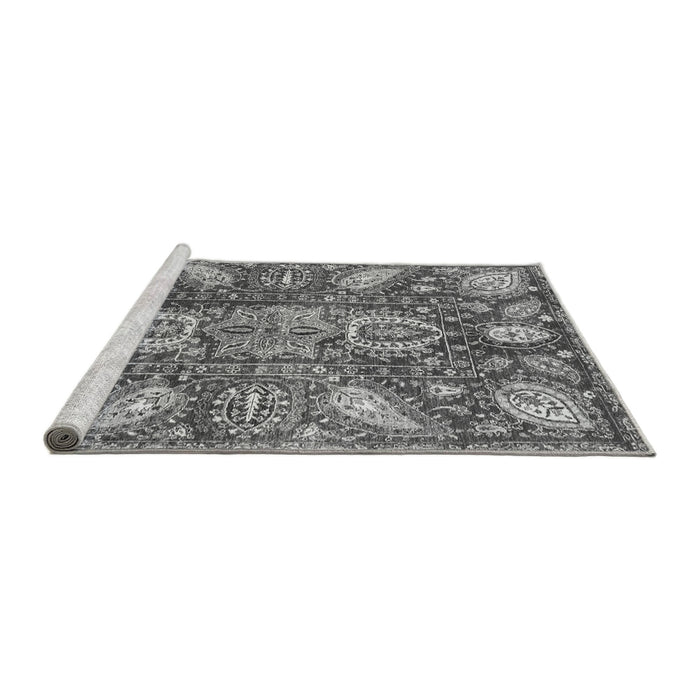 Sideview of Machine Washable Abstract Gray Modern Rug, wshabs3523gry