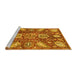 Sideview of Machine Washable Abstract Yellow Modern Rug, wshabs3523yw