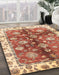 Abstract Red Oriental Rug in Family Room, abs3524