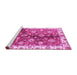 Sideview of Machine Washable Oriental Pink Traditional Rug, wshabs3524pnk