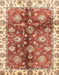 Machine Washable Abstract Red Rug, wshabs3524