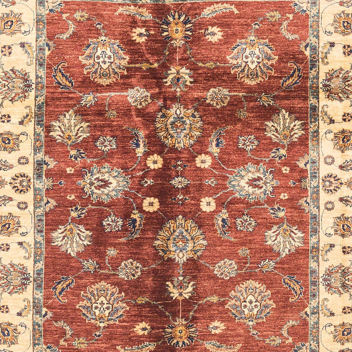 Machine Washable Abstract Red Rug, wshabs3524