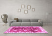 Machine Washable Oriental Pink Traditional Rug in a Living Room, wshabs3524pnk