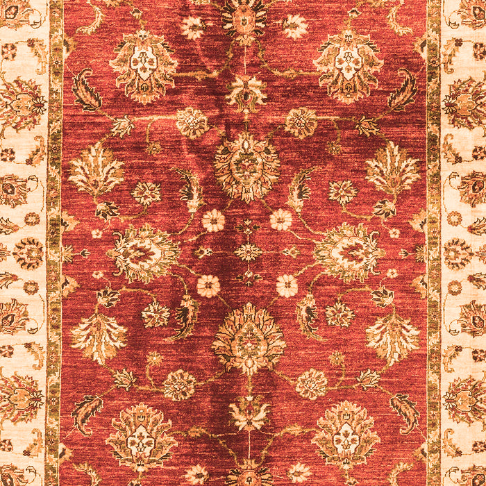 Machine Washable Oriental Orange Traditional Area Rugs, wshabs3524org