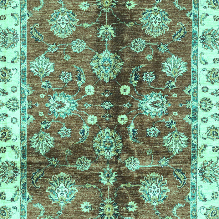 Machine Washable Oriental Turquoise Traditional Area Rugs, wshabs3524turq
