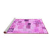 Sideview of Machine Washable Abstract Purple Modern Area Rugs, wshabs3525pur