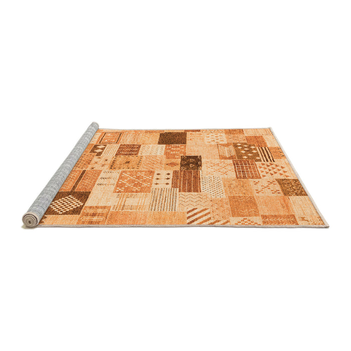 Sideview of Machine Washable Abstract Orange Modern Area Rugs, wshabs3525org