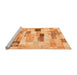 Sideview of Machine Washable Abstract Orange Modern Area Rugs, wshabs3525org