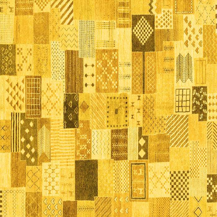 Square Abstract Yellow Modern Rug, abs3525yw
