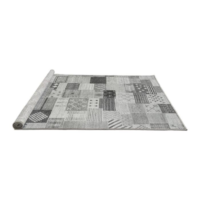 Sideview of Machine Washable Abstract Gray Modern Rug, wshabs3525gry