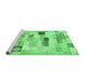 Sideview of Machine Washable Abstract Emerald Green Modern Area Rugs, wshabs3525emgrn