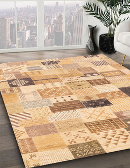 Machine Washable Abstract Orange Rug in a Family Room, wshabs3525