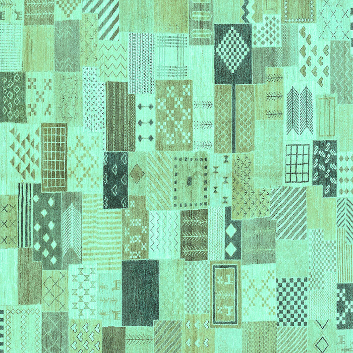 Square Abstract Turquoise Modern Rug, abs3525turq
