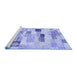 Sideview of Machine Washable Abstract Blue Modern Rug, wshabs3525blu