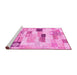 Sideview of Machine Washable Abstract Pink Modern Rug, wshabs3525pnk