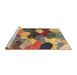 Sideview of Machine Washable Abstract Red Brown Rug, wshabs3526