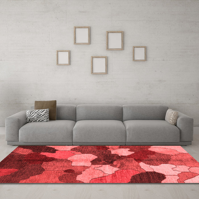Modern Red Washable Rugs