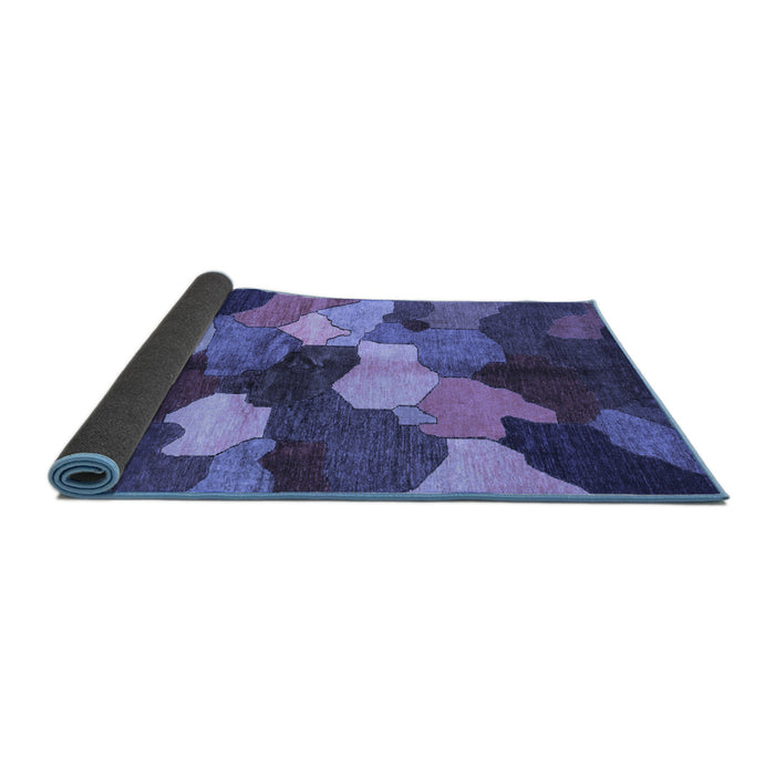 Sideview of Abstract Blue Modern Rug, abs3526blu
