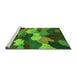 Sideview of Machine Washable Abstract Green Modern Area Rugs, wshabs3526grn