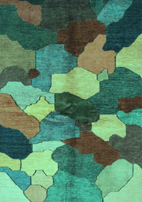 Abstract Turquoise Modern Rug, abs3526turq