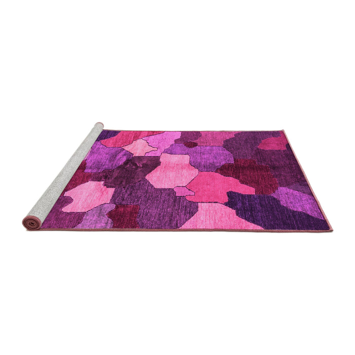 Sideview of Machine Washable Abstract Pink Modern Rug, wshabs3526pnk