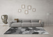 Machine Washable Abstract Gray Modern Rug in a Living Room,, wshabs3526gry