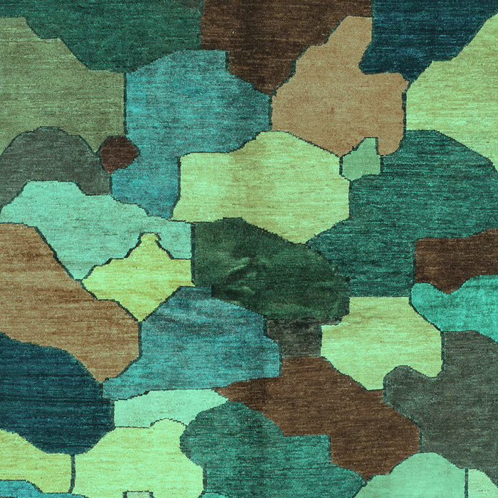 Machine Washable Abstract Turquoise Modern Area Rugs, wshabs3526turq