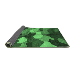Sideview of Abstract Emerald Green Modern Rug, abs3526emgrn