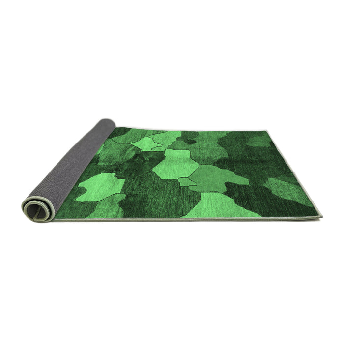 Sideview of Abstract Emerald Green Modern Rug, abs3526emgrn