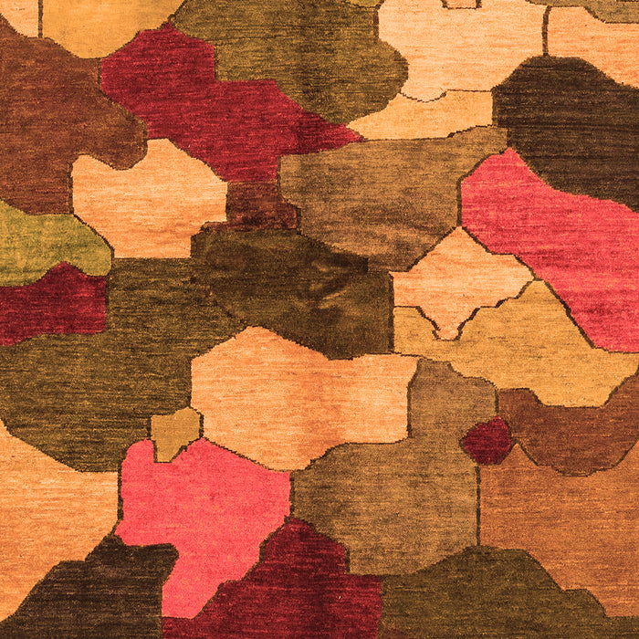 Machine Washable Abstract Orange Modern Area Rugs, wshabs3526org