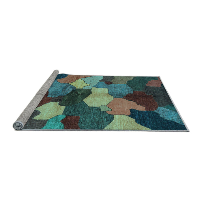 Sideview of Machine Washable Abstract Light Blue Modern Rug, wshabs3526lblu