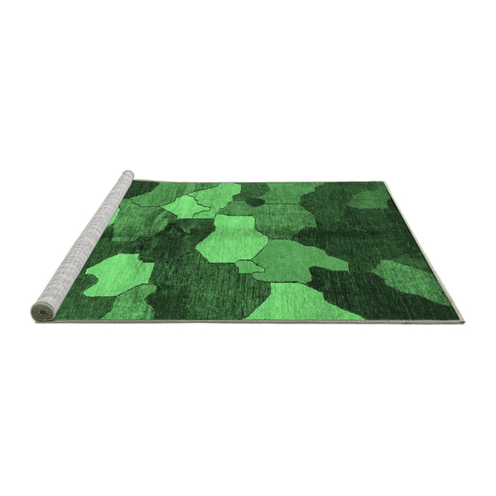 Sideview of Machine Washable Abstract Emerald Green Modern Area Rugs, wshabs3526emgrn