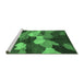 Sideview of Machine Washable Abstract Emerald Green Modern Area Rugs, wshabs3526emgrn