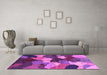 Machine Washable Abstract Purple Modern Area Rugs in a Living Room, wshabs3526pur