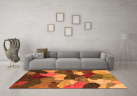 Machine Washable Abstract Orange Modern Rug, wshabs3526org