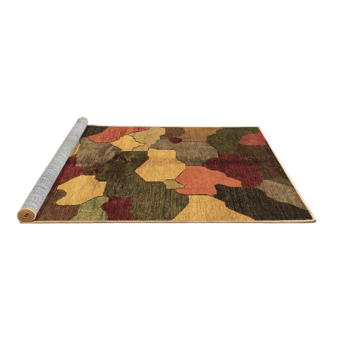 Sideview of Machine Washable Abstract Brown Modern Rug, wshabs3526brn