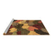 Sideview of Machine Washable Abstract Brown Modern Rug, wshabs3526brn