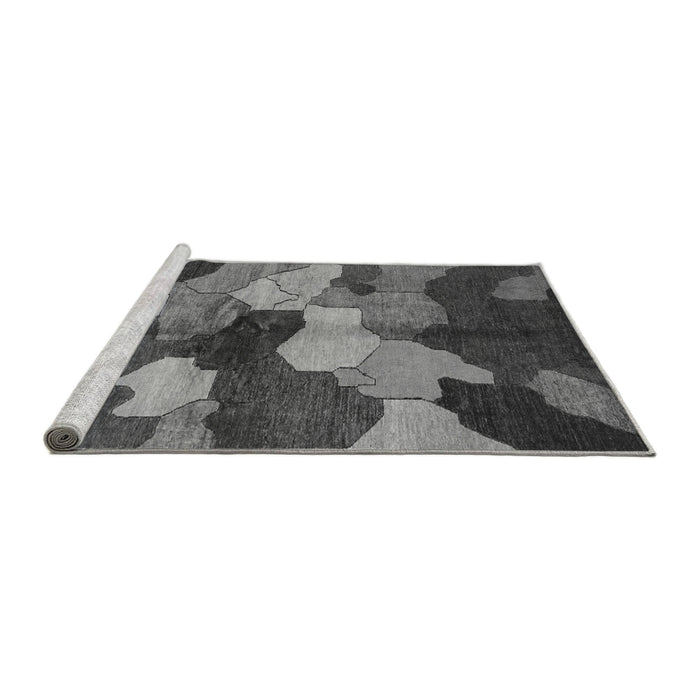 Sideview of Machine Washable Abstract Gray Modern Rug, wshabs3526gry