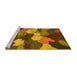 Sideview of Machine Washable Abstract Yellow Modern Rug, wshabs3526yw