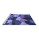 Sideview of Machine Washable Abstract Blue Modern Rug, wshabs3526blu