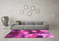 Machine Washable Abstract Pink Modern Rug, wshabs3526pnk