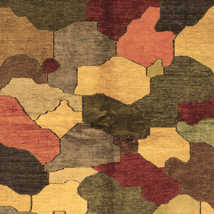 Machine Washable Abstract Brown Modern Rug, wshabs3526brn