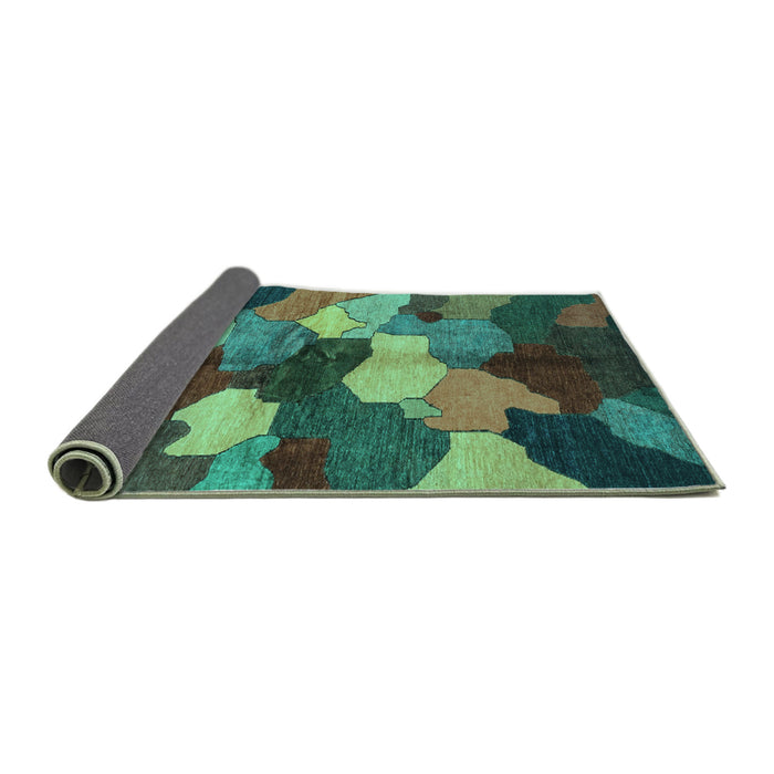 Sideview of Abstract Turquoise Modern Rug, abs3526turq