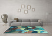 Machine Washable Abstract Light Blue Modern Rug in a Living Room, wshabs3526lblu